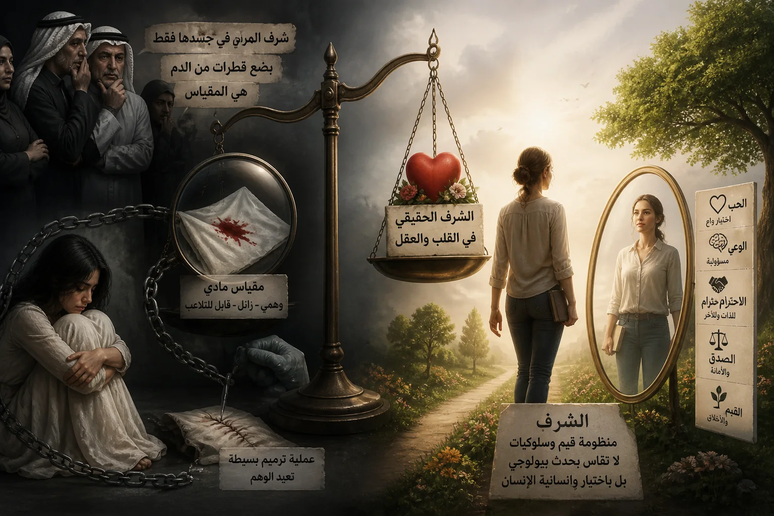 الشرف بين الأسطورة الجسدية والحقيقة الإنسانية.