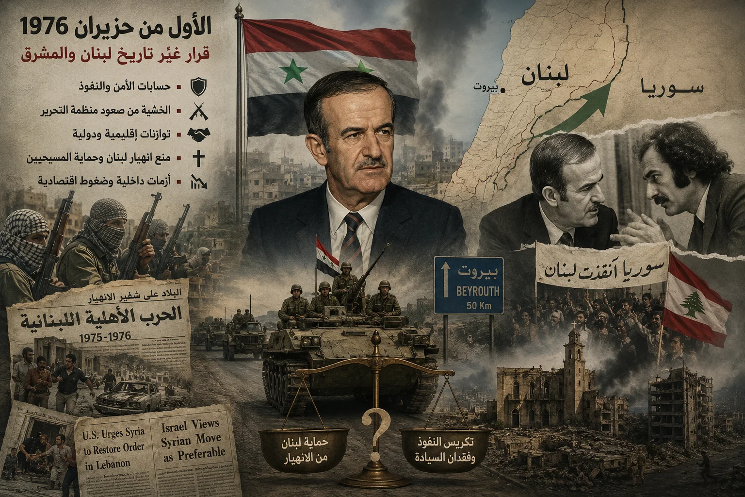 الأول من حزيران 1976:  عندما دخل الأسد إلى لبنان...  هل أنقذ دولة أم فتح باب المأساة