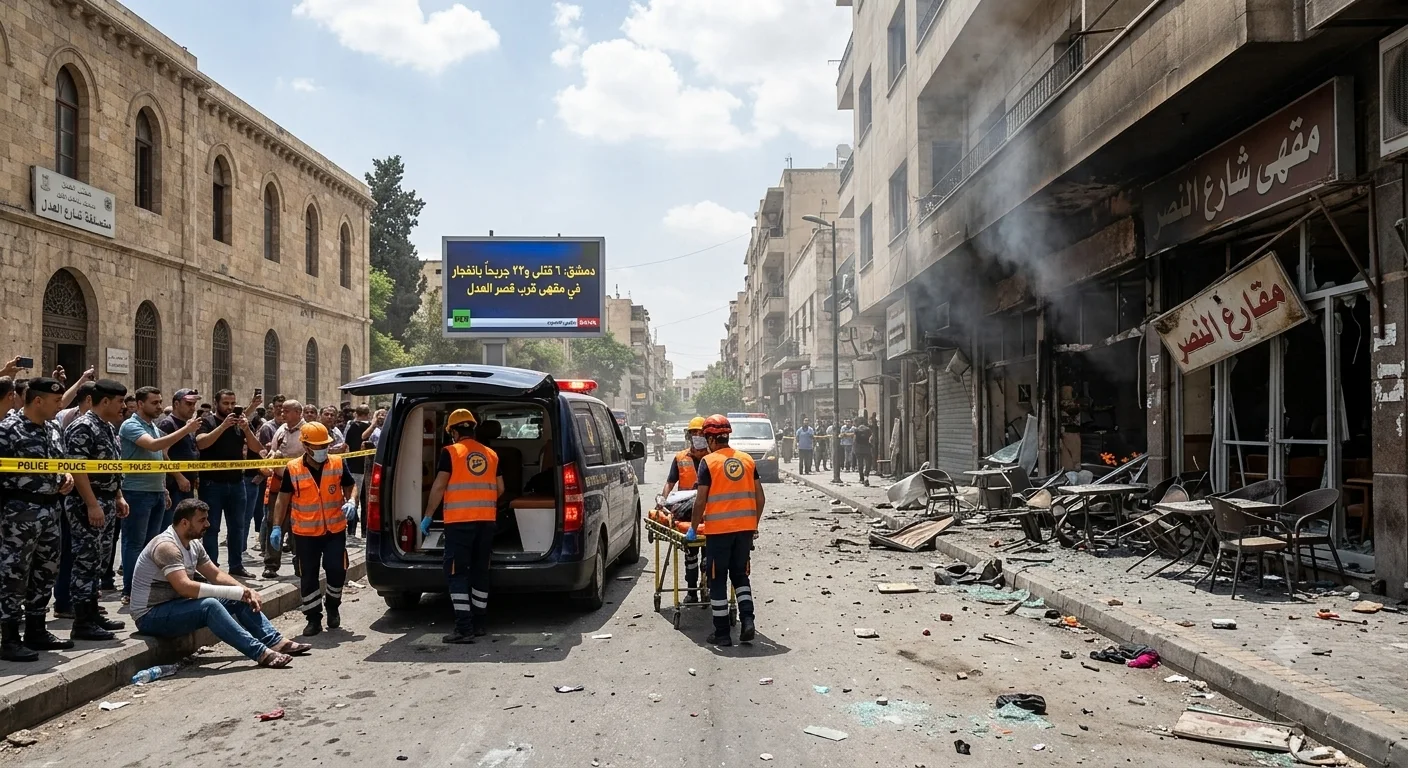 ستة قتلى و22 جريحاً في تفجير بمقهى قرب القصر العدلي في دمشق والتحقيقات تستبعد فرضية الانتحاري