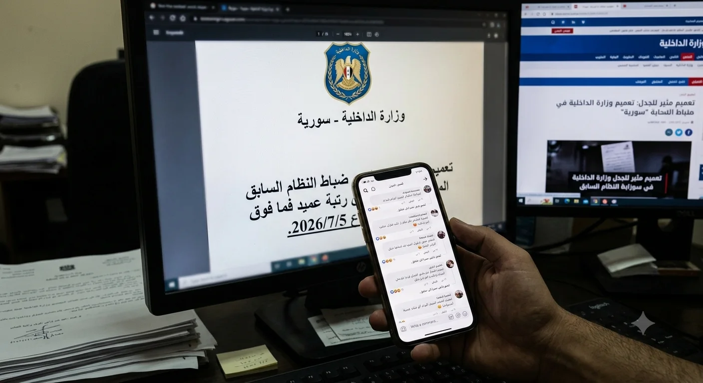 جدل واسع حول تعميم منسوب لوزارة الداخلية السورية