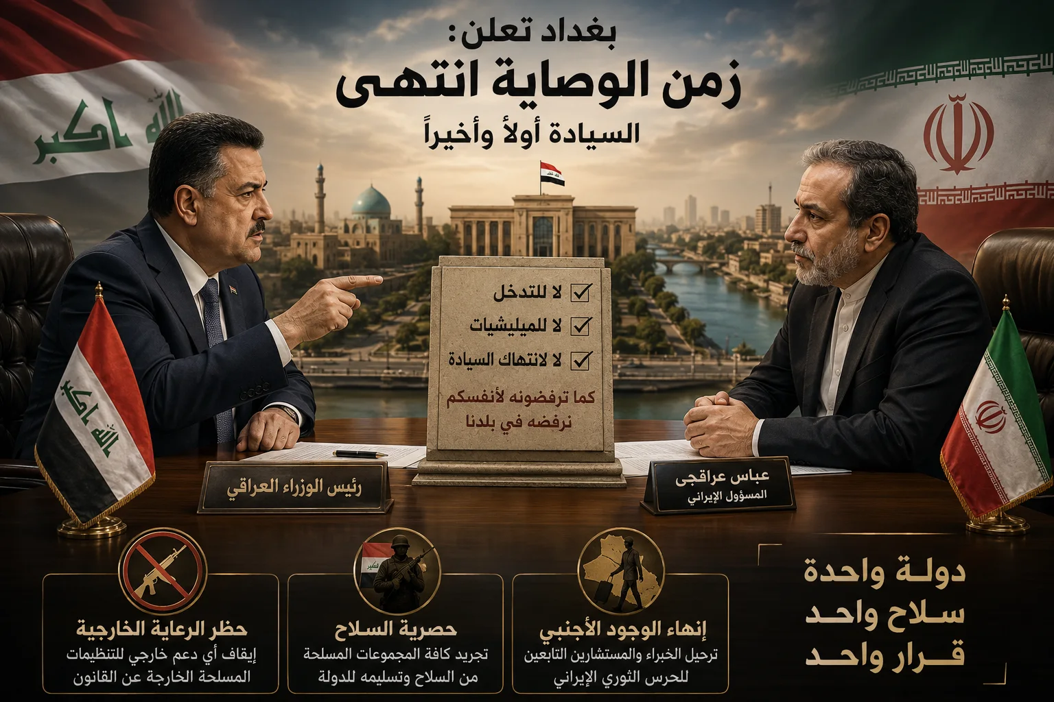حين تتكلم الدولة:  بغداد تعلن أن زمن الوصاية قد انتهى