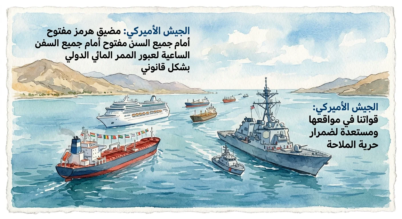 واشنطن:  مضيق هرمز مفتوح للملاحة الدولية... وقواتنا على أهبة الاستعداد لضمان حرية العبور