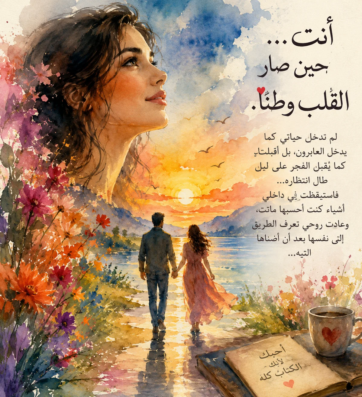 أنتِ... حين صار القلب وطناً