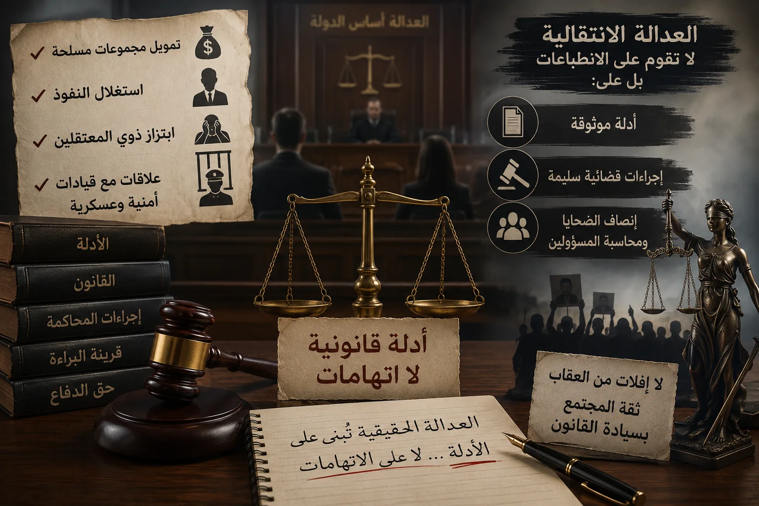 شهادات أمام المحكمة...  والعدالة لا تُبنى إلا على الأدلة