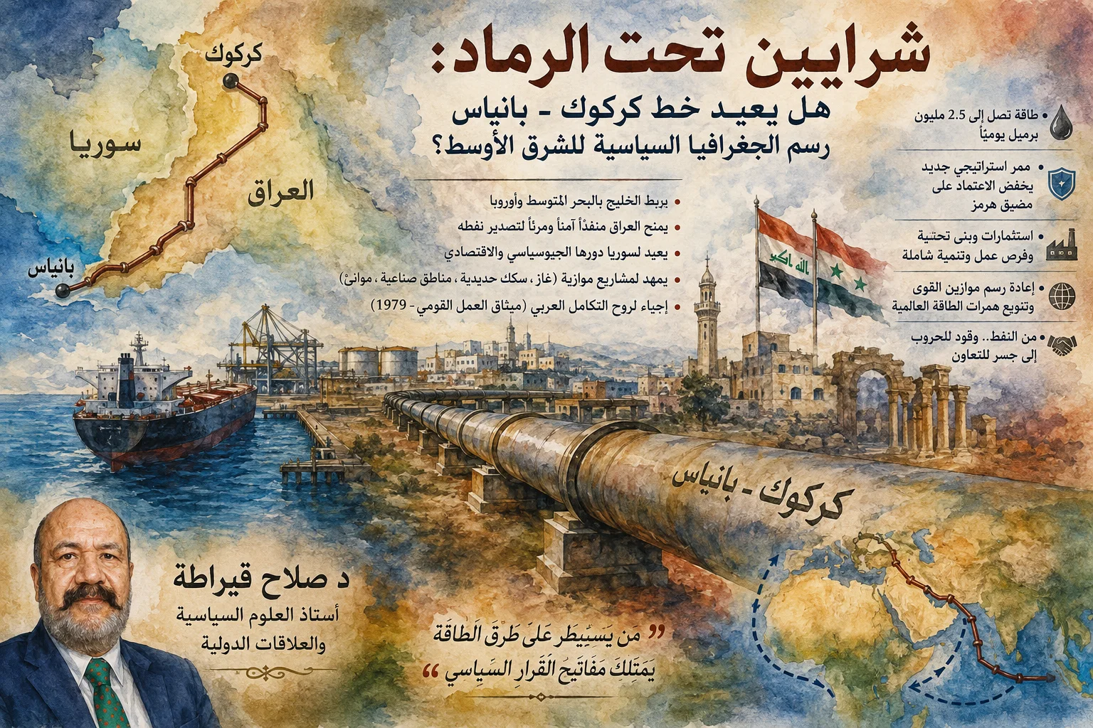 شرايين تحت الرماد:  هل يعيد خط كركوك – بانياس رسم الجغرافيا السياسية للشرق الأوسط