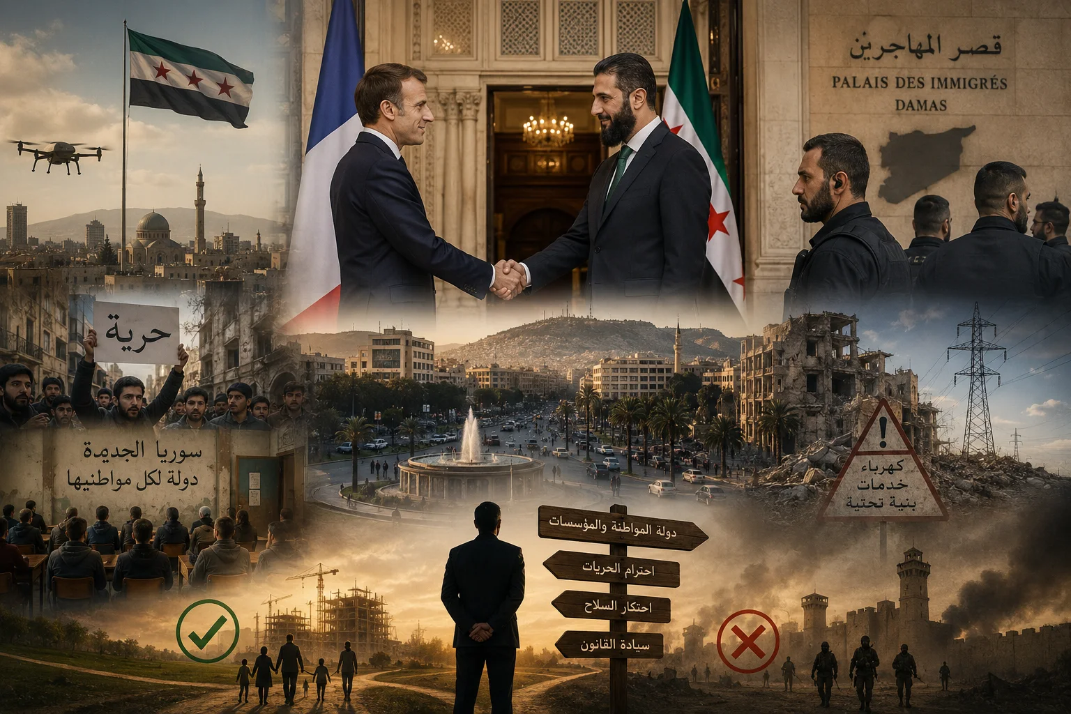 ظلال إدلب في قصر المهاجرين:  ماذا رأت فرنسا في سورية الجديدة